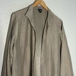 Eileen Fisher Silk Linen Open Blazer Long Topper Lightweight Minimalist Preppy Photo 1