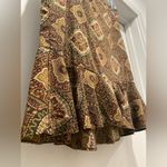 Loft VTG Ann Taylor Brown Medallion Print Mid-Length Skirt With Ruffle Hem - 8 Photo 8