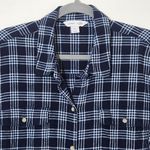 Old Navy Navy Plaid Button Down Shirt Size XXL Navy Plaid Flannel Shirt Photo 2