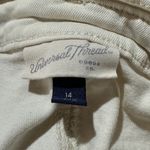 Universal Threads Universal Thread SZ 14 Jean Shorts Paperbag Waist Hi-Rise Stretch Zip-Fly Cream Photo 3