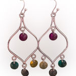 Elegant Multicolor Dangle Earrings Purple Photo 0