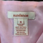 Sundance Pink Silk Floral Midi Dress Size 6 Lace Empire Waist Romantic Party Photo 2