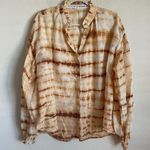 Alix of Bohemia Poet Sunrise Shibori Blouse Gold Tie Dye Long Sleeve Top Size M Photo 2