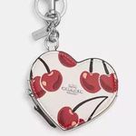 Coach Heart Coin Pouch Bag Charm With Cherry Print New NWT Photo 0