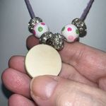 Handpainted “H” Initial Charm‎ Necklace Green Photo 3