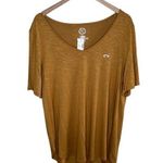 Maurice's Womens 24/7 Mustard Yellow Short Sleeve v-neck T-Shirt XXL Photo 0