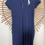 Ralph Lauren Sport Navy Polo Big Pony Short Slv Shirt Dress Preppy Tennis Prep L Photo 2