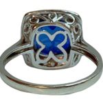 14K 14KT Karat Blue Sapphire White Gold Women’s Ring Sz 6.75 Photo 13