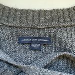 American Eagle Gray Lace-up Bell Sleeve Oversized Tunic Sweater Photo 7