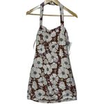 Abercrombie & Fitch NEW  White Pink Floral Linen Smocked Halter Mini Dress Size S Photo 2