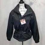 Funky 80’s 🎿 Vintage Tyrolia black puffy ski jacket belted pockets snow winter Size 10 Photo 1