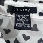 Timing Black and white heart print tie waist chiffon blouse size small Photo 5
