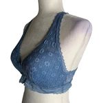 Victoria's Secret  Racer Back Lace Bralette M Blue Adjustable Straps Pullover Photo 1