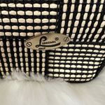 Loredana Vintage Bag Purse Italian Made Woven Gold Accents Straw & Black Photo 2