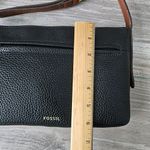 Fossil  Black Cow Hide Leather Crossbody Bag Adjustable Strap Vintage Purse Small Photo 9