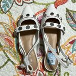 Bar III  Womens 6.5M White Studded Padded Josee Pointed Toe Block Heel Buckle Photo 1