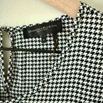Donna Karan Vintage Long Sleeve Silk Blouse in Black & White Hounds tooth - M Photo 6