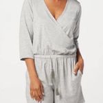 AnyBody Loungewear Romper Women’s Size Medium Heather Gray Surplice Comfy Photo 15