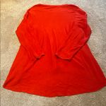 Eileen Fisher  Organic Cotton Knit Hi Lo L/S Tunic Postbox Red Size LARGE *flaw Photo 7
