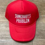 Somebody’s Problem Trucker Hat Red Photo 0