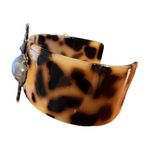 Amrita Singh  Resin Bee Cuff Faux Tortoise Gold Tone Bug Faux Pearl 6.5 Photo 1