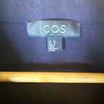 COS  Wool Front Zip Formal Black Long Sleeve Officewear Midi Dress Size 12 Photo 3