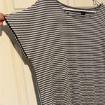 Tahari  Black and White Striped Short Sleeve Top Photo 1