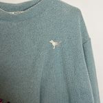 PINK - Victoria's Secret Victoria’s Secret Pink Sea-foam Green Terry Cloth Crew Sweater Sweatshirt Photo 4