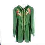 Solitaire  Women's Green Embroidered Boho Jacket Full Zip Photo 1