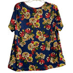 Blair Women's Multicolored Floral Round Neck Short Sleeve Top Size XL Photo 0
