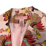 Bandolino Pink Floral Blazer 100% Cotton Chic Professional Pockets Size 14 Photo 2