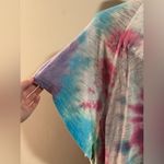 Handmade Free People Blue, Pink, and Purple Spiral Tie Dye Blouse size medium Pink Photo 4