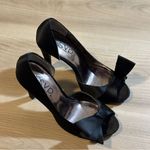 Rsvp  Black Satin Open-Toe Pumps Heels with Bow‎ Size 7 Photo 11