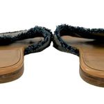 Stuart Weitzman Edgedout Glitter & Blue Denim Fringe Sliders Sandals Size 10 Photo 3