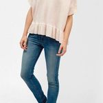 French Connection Ruffle Hem Short Sleeve Sweater Jumper Blush Pink Size Small Photo 2