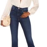 MOTHER The Hustler Ankle Fray Jeans Home Movies Dark Wash High Rise Crop Flare Blue Size 26 Photo 1