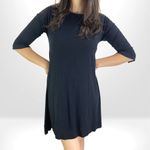 Three Dots A-line Knee Length Classic Black Dress Photo 8