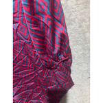 Q2 Women Pink Teal Geometric Print V Neck Wrap Long Sleeve Mini Dress L Size L Photo 8
