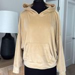 American Eagle  Gold Velour Velvet Pullover Hoodie Photo 1