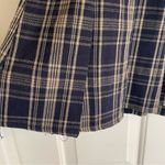 Social Collision Navy Blue Plaid Pleated Skirt With Belt and Side Zipper Size XL Photo 2
