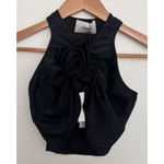 Coperni Rosette Racerback Stretch Jersey Crop Top Black Size XS Sleek Minimal Photo 6