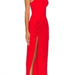 Amanda Uprichard  X Revolve Wolfe Maxi Gown In Crimson Red Rosettes Photo 0