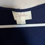 Deletta Anthropologie Janie Jersey Dress Blue Motif White Women’s Medium Photo 5