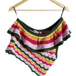 BCBGeneration Multicolor Chevron Stripe Crochet Knit One Shoulder Crop Top M Photo 0