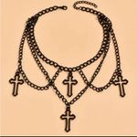 Gothic Cross Pendant, Choker Necklace, Chains, with Cross Pendant Black Photo 1
