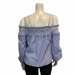 Primark Sz 8 Pen Stripe Off Shoulder Spaghetti Strap Blouse Photo 3