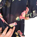 ByTiMo Floral Wrap Mini Dress Black Size M Photo 4