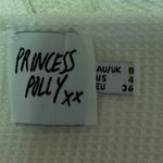 Princess Polly  White Waffle Knit Long Sleeve Henley Crop Shirt Sweater Top Sz 4 Photo 2