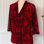 Dana Buchman 3/$20 Red Paisley Blouse 3/4 Sleeves Photo 1