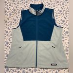 Lands' End NWOT  Aqua and Light Blue Fleece Vest Womens XL Photo 5